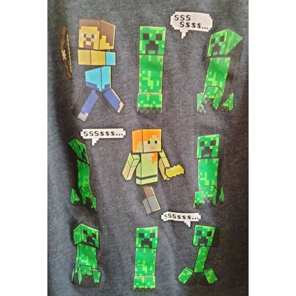 Minecraft Kids Size XS Creeper Graphic Tee Mad Engine Mojang Studios 2021 - Picture 3 of 6